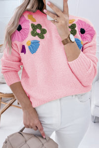 Curvy Francesca Floral Pull-Over Sweater