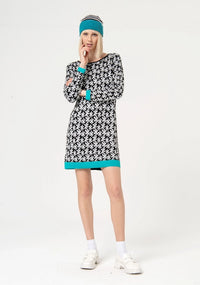The Elzbeth Joyful Jacquard Sweater Dress