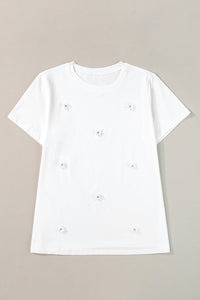 The Whitney White Floral Appliqué T-shirt