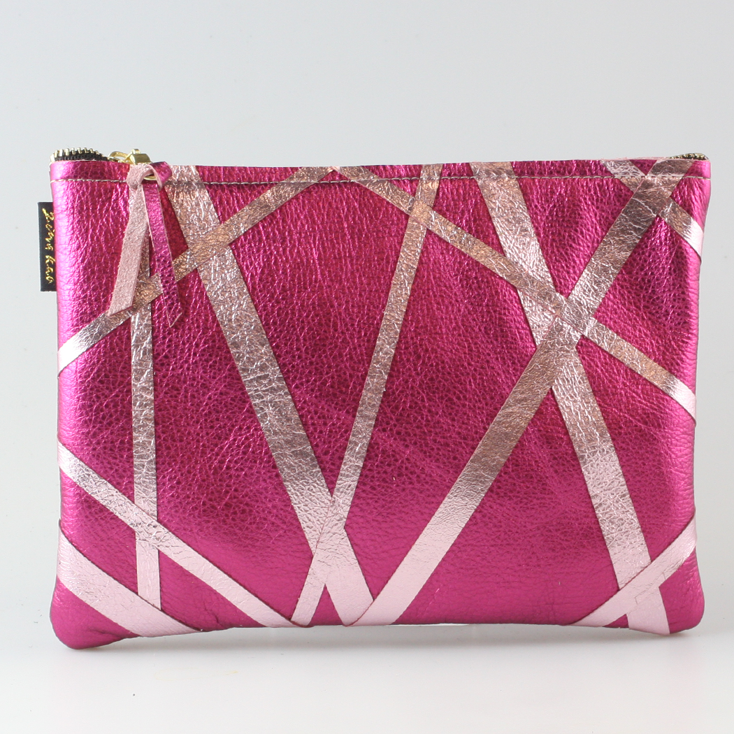 The Metallic Cross-Stripe Everyday Pouch: 2 sizes!