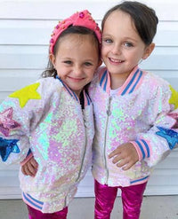 Girls Born to be a Star Sequin Bomber Jacket