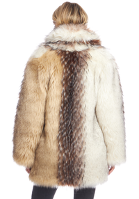 Faux Fur Shawl Collar Coat
