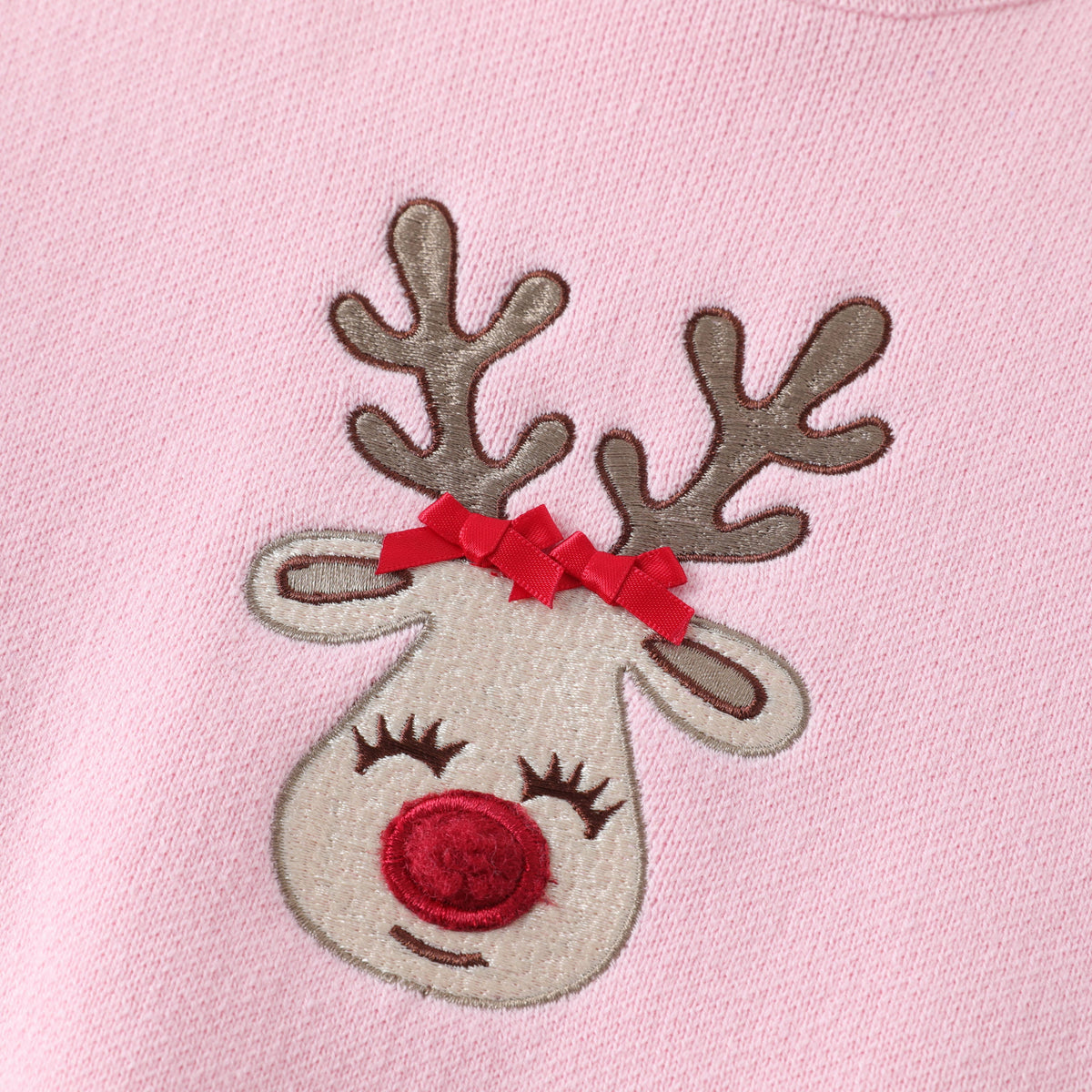 Little Ones Pink Christmas Reindeer Sweater