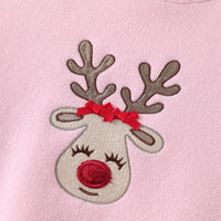 Little Ones Pink Christmas Reindeer Sweater
