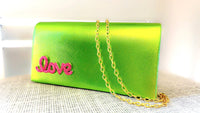 Metallic Green Love Clutch