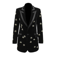 The Queen Bee Embellished Velvet Blazer