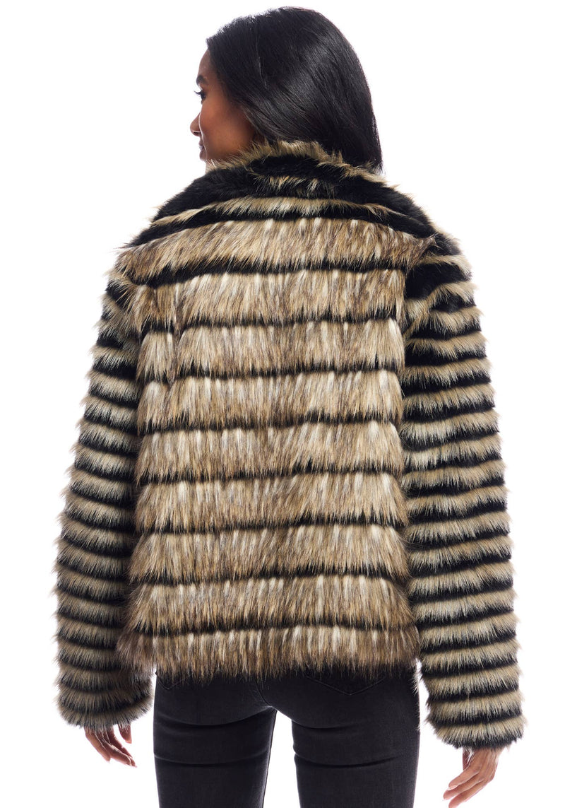 Front Row Faux Fur Fox Jacket