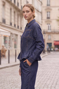 Piper Ruffle Hem Denim Jacket
