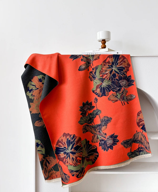 Sumptuous Orange & Blue Reversible Wrap