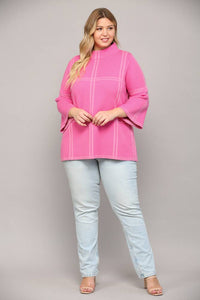 Curvy Aubri Knit Mock Sweater