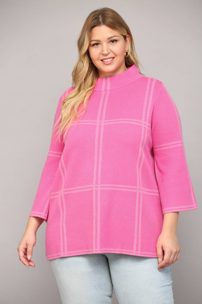 Curvy Aubri Knit Mock Sweater