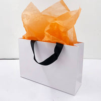 Premium Threaded Rope White Paper Gift Bag w/ free tissue