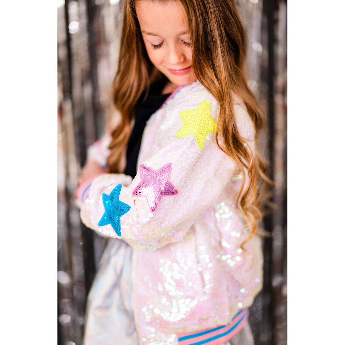 Girls Born to be a Star Sequin Bomber Jacket