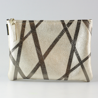 The Metallic Cross-Stripe Everyday Pouch: 2 sizes!