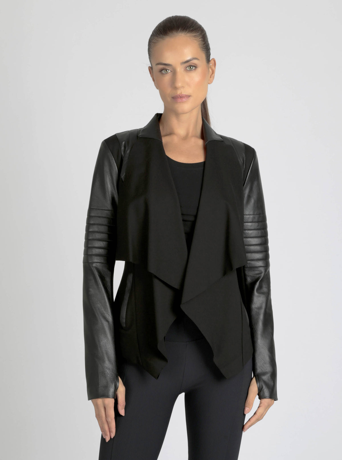 Drape Front Jacket - Black JLS