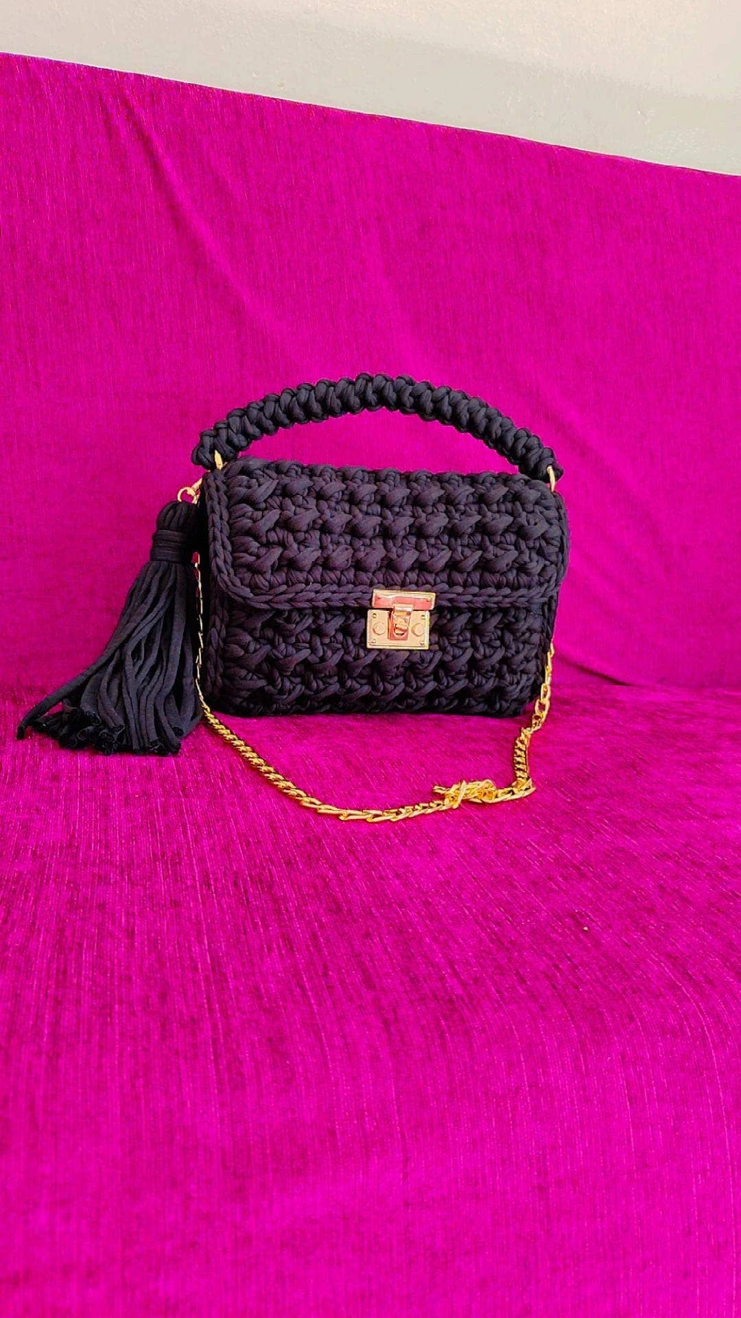 Crochet Black Chic Bag