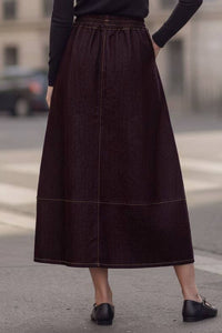 Bianca Drawstring Midi Denim Skirt