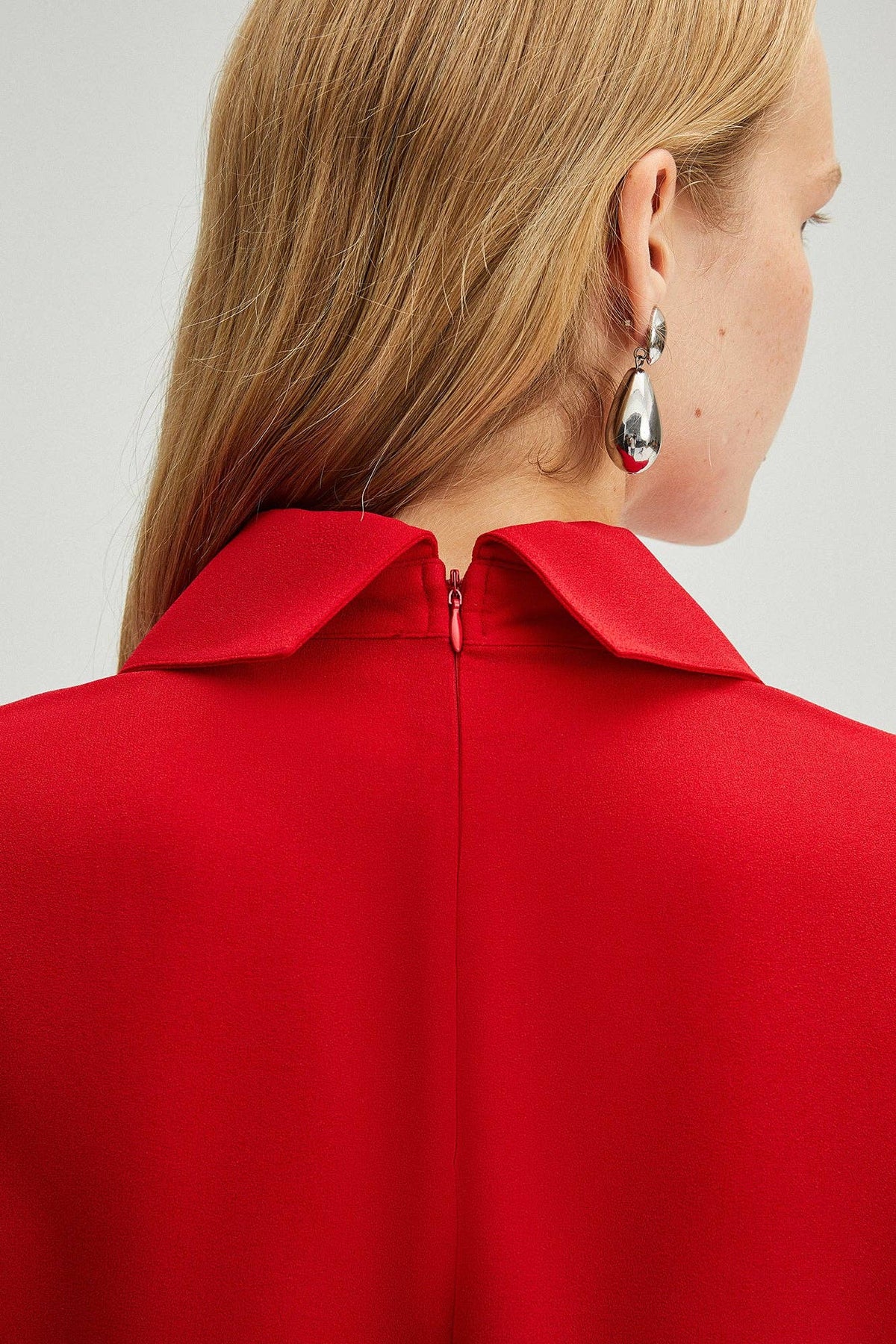 The Rosario Beautiful Red Crepe Tunic