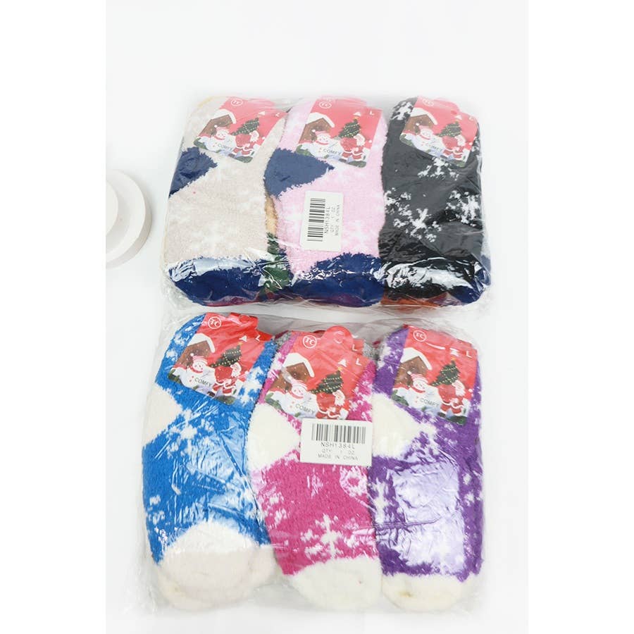 Kids Snowflake Print Fluffy Socks