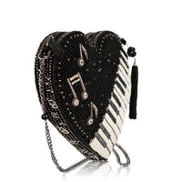 Heart Beat Heart Shaped Beaded Piano Keys Crossbody Handbag