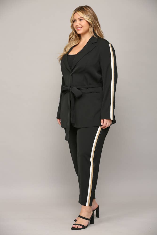 Curvy Modesta Twill Blazer