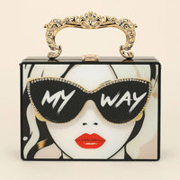 Pop Art My Way Box Clutch Bag / Crossbody Bag