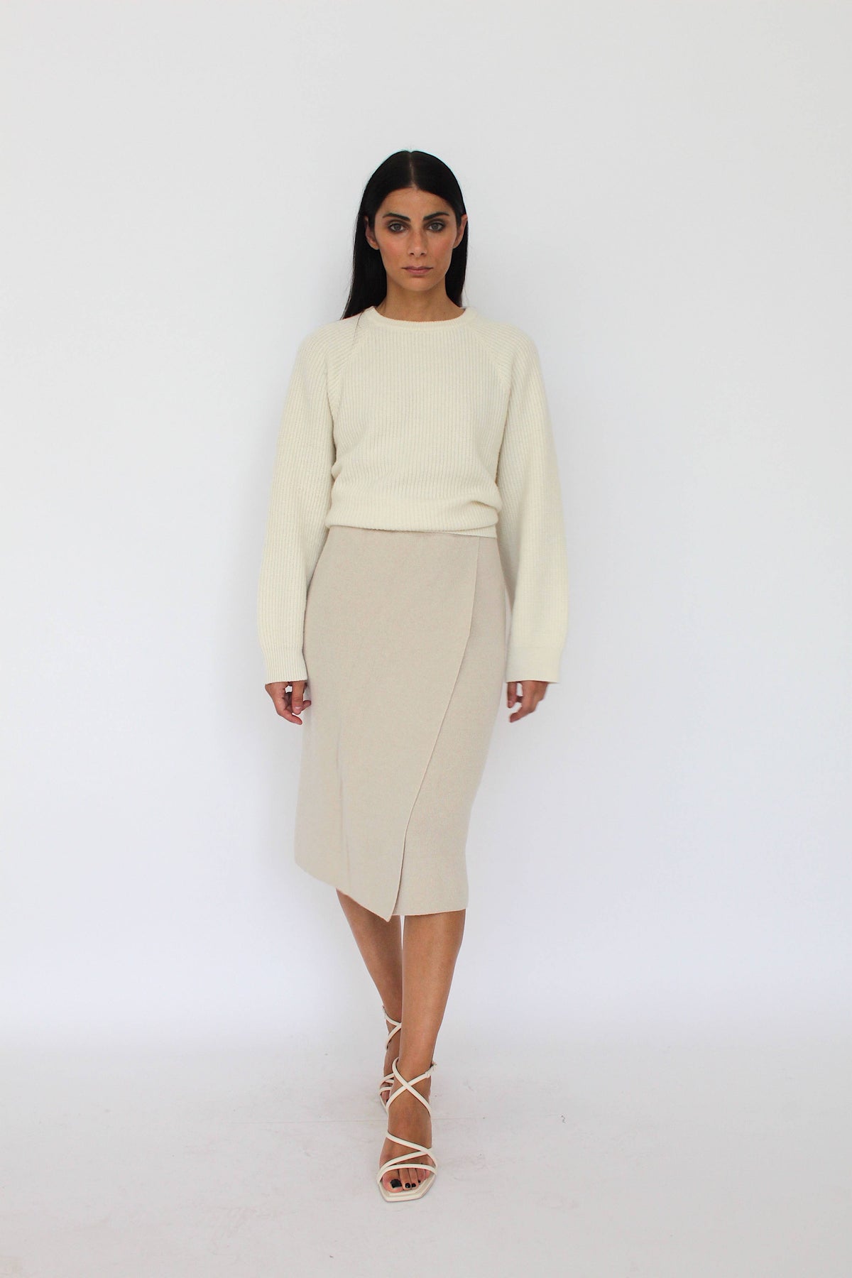 The Allegra Cashmere Blend Wrap Skirt