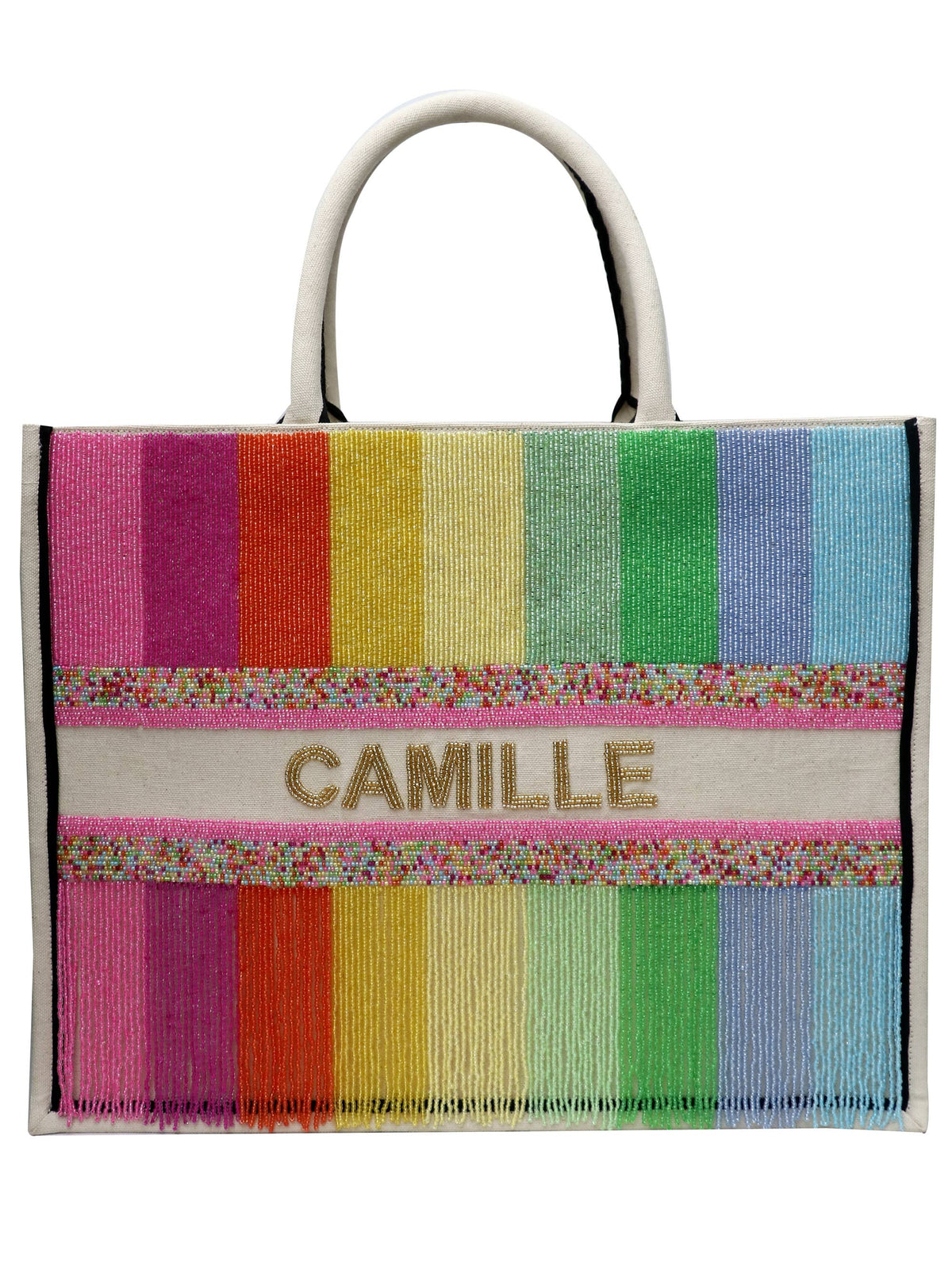 Beaded Rainbow Colorful Tote