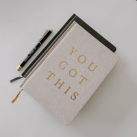 Gift Tan & Gold Fabric Journal: You Got This!