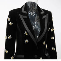 The Queen Bee Embellished Velvet Blazer