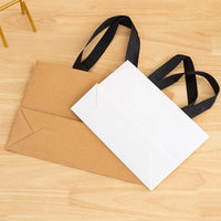 Premium Threaded Rope White Paper Gift Bag w/ free tissue