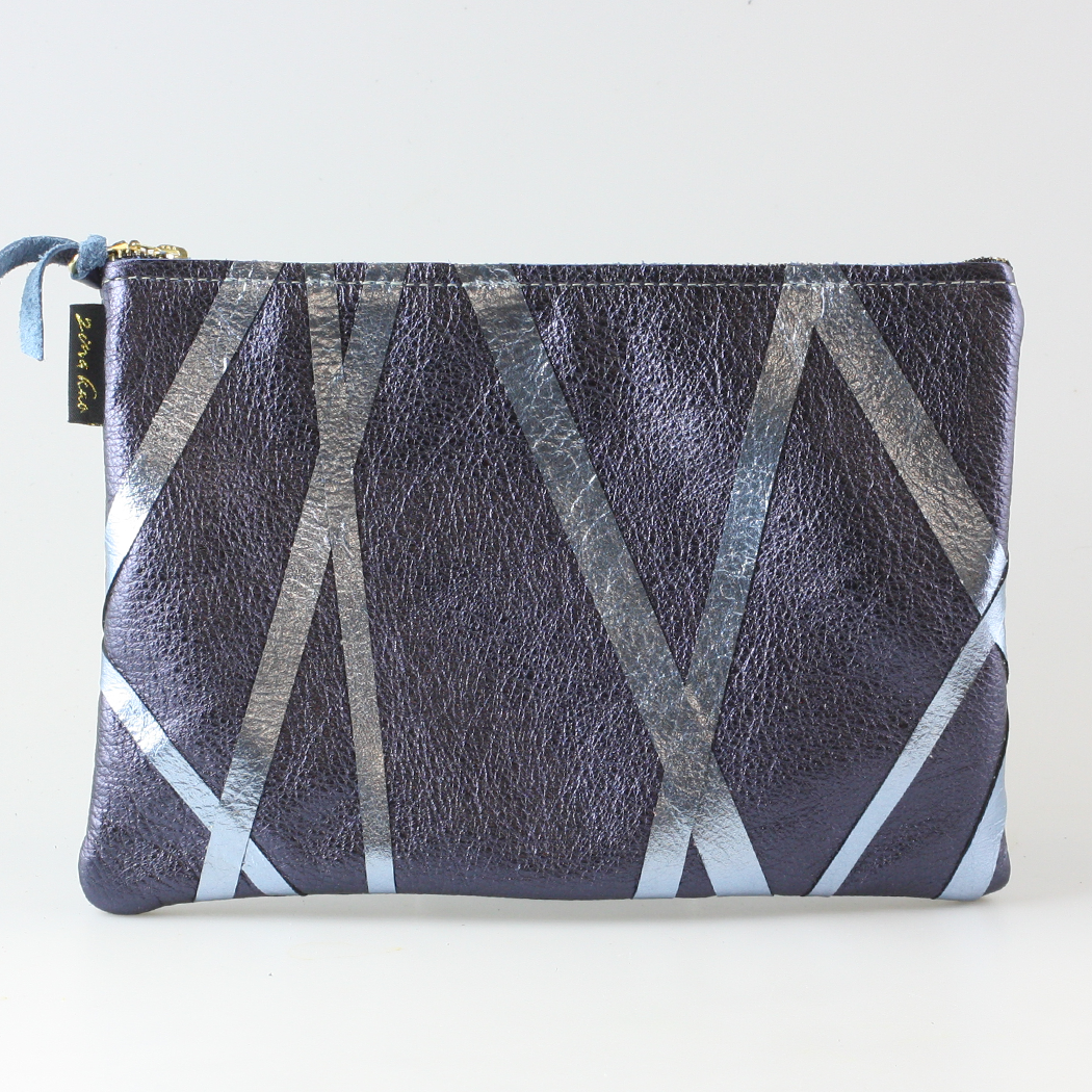 The Metallic Cross-Stripe Everyday Pouch: 2 sizes!