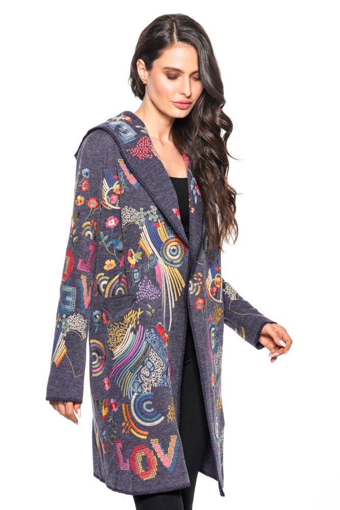 The NYX Embroidered Cardigan Hoodie