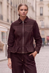 Piper Ruffle Hem Denim Jacket