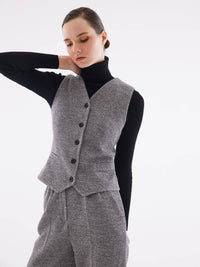 The Bendi Knitted Grey Vest