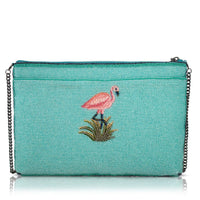 Coastal Notes Tropical Postcard Beaded Crossbody Handbag