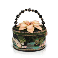 Floating Lotus beaded top handle bag