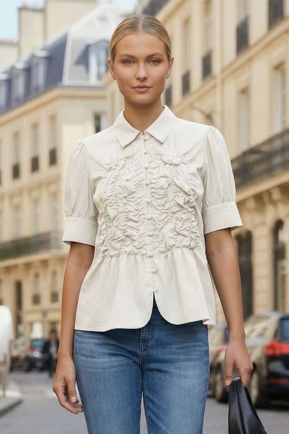 Ruched Floral Top