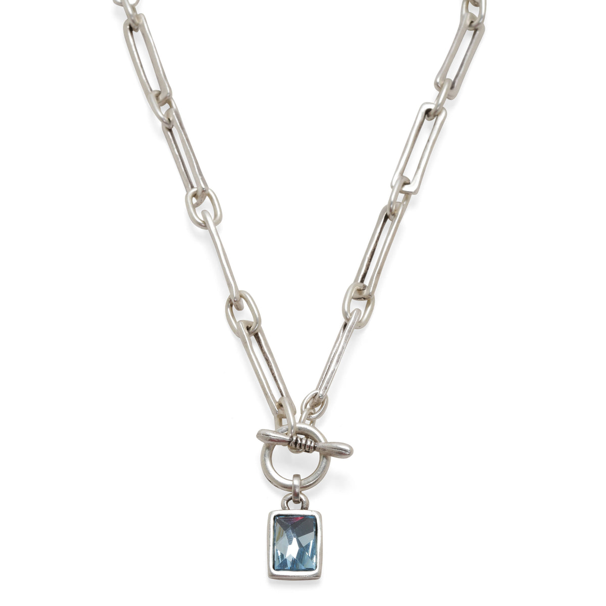 A Blue Ice Mist Crystal Necklace