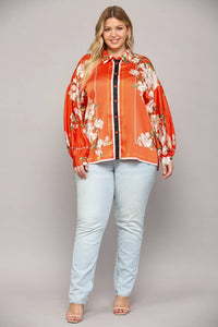 Curvy Cheyenne Floral Print Blouse