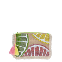 Beaded Jute Fruit Fringe Pouch