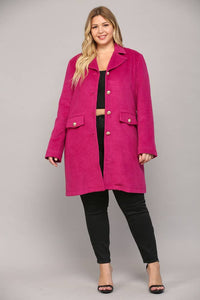 Curvy Michelle Front Buttoned Long Coat