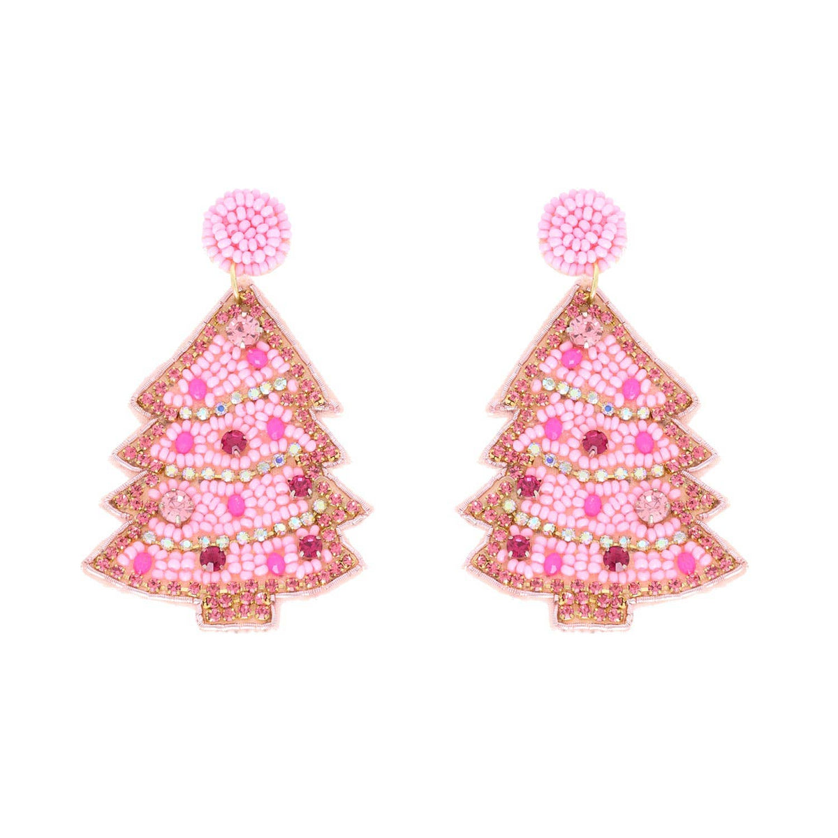 Christmas Tree Beaded Earrings