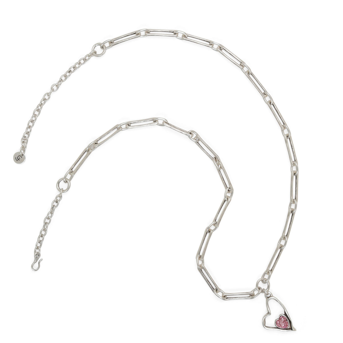 A Touch of Pink Heart Crystal Necklace