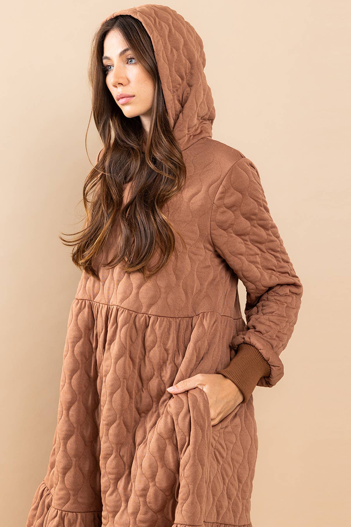 The Cara Quilted Hoodie Dress