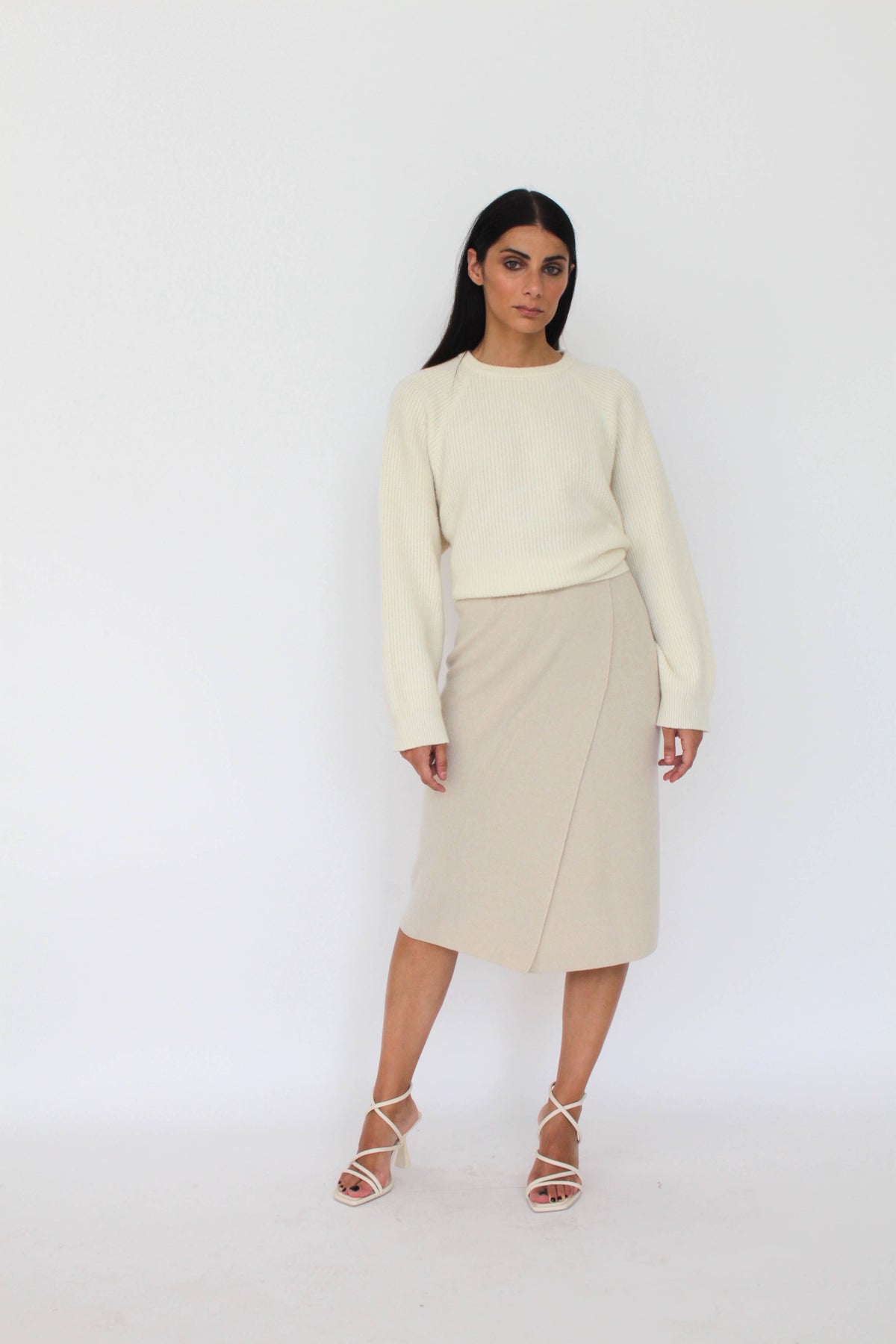 The Allegra Cashmere Blend Wrap Skirt