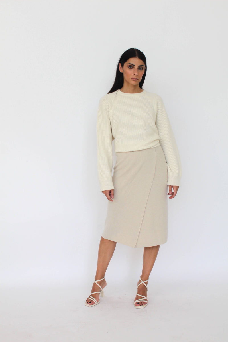 The Allegra Cashmere Blend Wrap Skirt