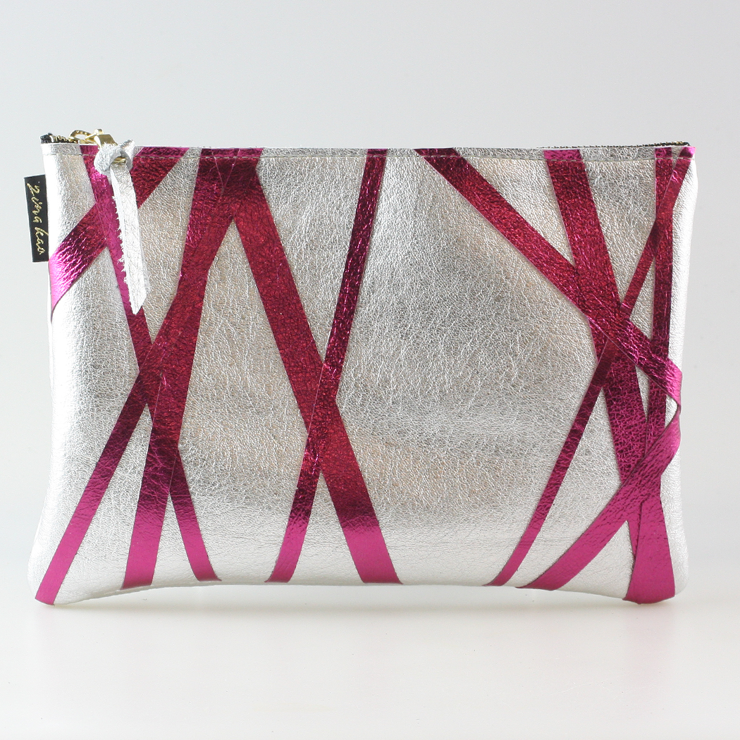 The Metallic Cross-Stripe Everyday Pouch: 2 sizes!