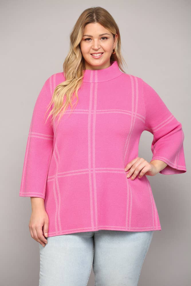 Curvy Aubri Knit Mock Sweater