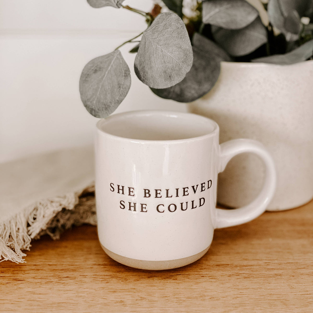 Stoneware Mug - 'She Believed She Could'